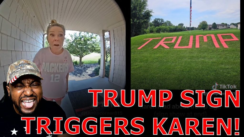 BASED Trump Supporter SETS Liberal Woman Straight As She RAGES Over Trump Sign In His Yard!