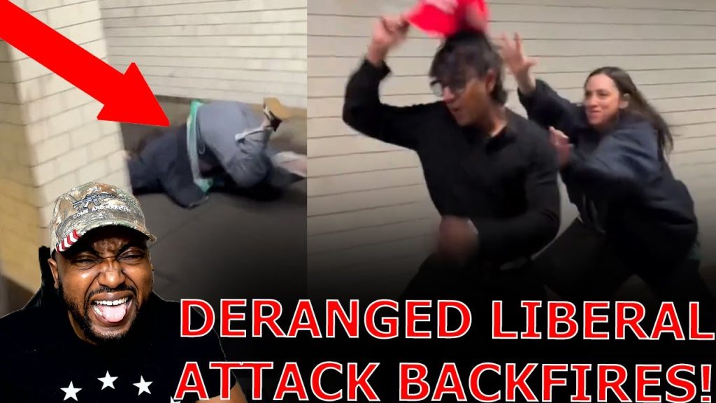 Deranged Liberal Woman Faces INSTANT REGRET After LOSING HER MIND Over Young Man Wearing MAGA Hat!