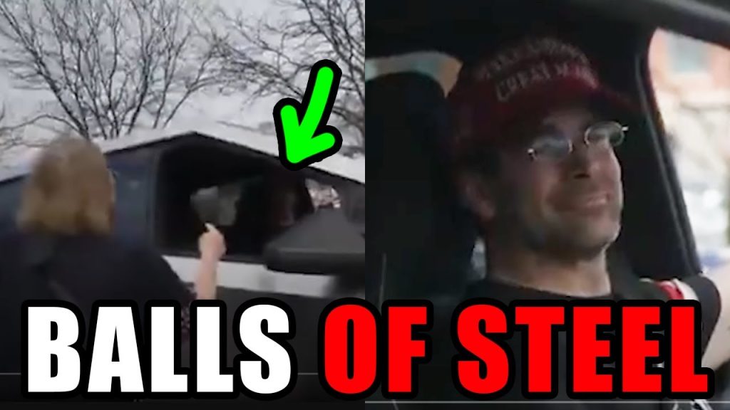 This MAGA dude has balls of STEEL lol